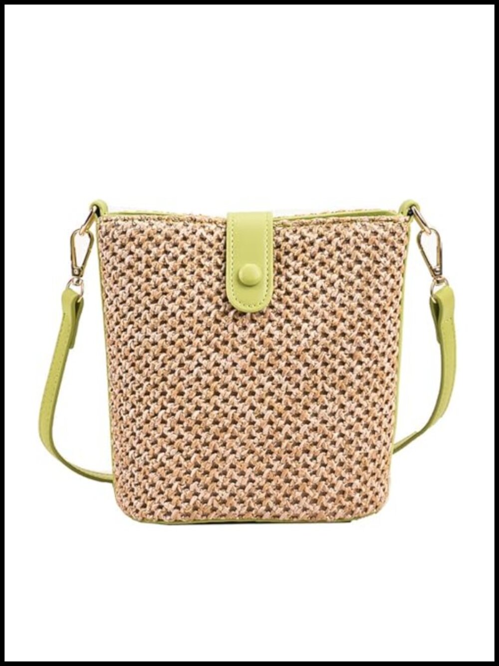 Women Straw Bucket Bag Woven Beach Crossbody Shoulder Handbag Summer Travel
